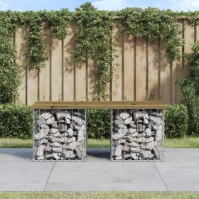 Panca da Giardino Design Gabbione 103x44x42 cm Pino Impregnato