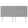 Testiera 4 pz Grigio Chiaro 80x5x78/88 cm in Tessuto