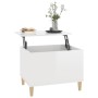 Tavolino Salotto Bianco Lucido 60x44,5x45 cm Legno Multistrato