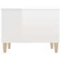 Tavolino Salotto Bianco Lucido 60x44,5x45 cm Legno Multistrato