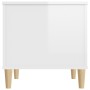 Tavolino Salotto Bianco Lucido 60x44,5x45 cm Legno Multistrato