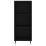 Credenza Nera 34,5x32,5x90 cm in Legno Multistrato