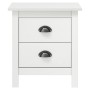 Comodino Hill Bianco 46x35x49,5 cm Legno Massello di Pino