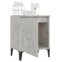 Comodini con Gambe in Metallo Grigio Cemento 40x30x50 cm