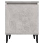 Comodini con Gambe in Metallo Grigio Cemento 40x30x50 cm