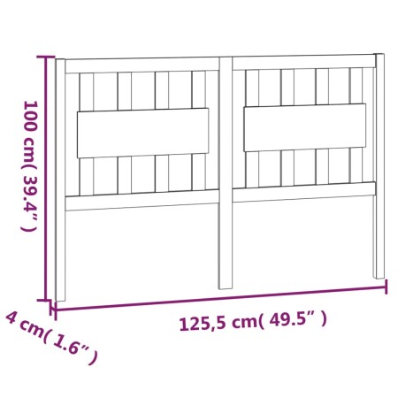 Testiera per Letto 125,5x4x100 cm in Legno Massello di Pino