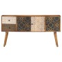 Credenza con Motivo Stampato 130x30x70 cm in Massello di Mango