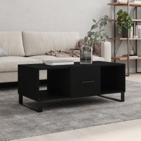 Tavolino da Salotto Nero 102x50x40 cm in Legno Multistrato