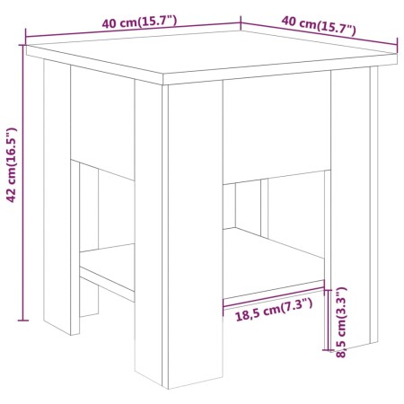 Tavolino da Salotto Grigio 40x40x42 cm in Legno Multistrato