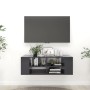 Mobile TV da Parete Grigio 102x35x35 cm in Legno Multistrato