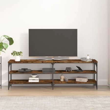 Mobile TV Rovere Fumo 160x30x50 cm in Legno Multistrato