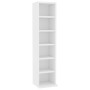 Mobile Porta CD Bianco 21x20x88 cm in Legno Multistrato