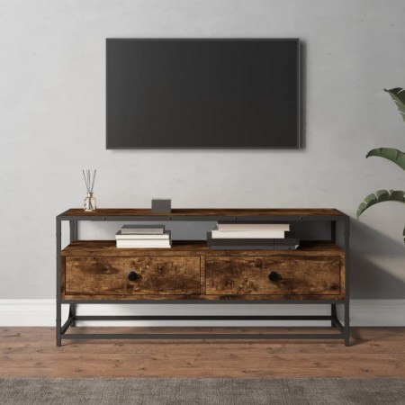 Mobile Porta TV Rovere Fumo 100x35x45 cm in Legno Multistrato