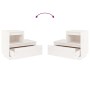 Comodini Bianchi 2 pz 60x34x51 cm in Legno Massello di Pino