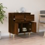 Credenza Rovere Marrone 60x35x70 cm in Legno Multistrato