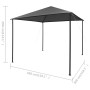 Gazebo 3x3 m Antracite in Tessuto e Acciaio 180 g/m²