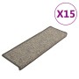 Tappeti Autoadesivi Scale Sisal 15 pz 65x21x4 cm Grigio e Beige