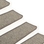 Tappeti Autoadesivi Scale Sisal 15 pz 65x21x4 cm Grigio e Beige