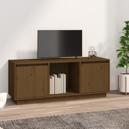 Mobile TV Miele 110,5x35x44 cm in Legno Massello di Pino