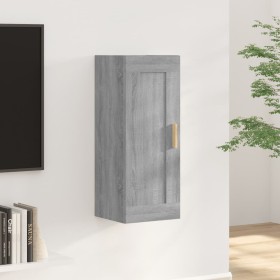 Armadietto a Muro Grigio Sonoma 35x34x90cm in Legno Multistrato