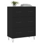 Credenza Nera 69,5x34x90 cm in Legno Multistrato