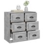 Credenza Grigio Cemento 70x35,5x67,5 cm in Legno Multistrato