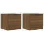 Comodini 2 pz Rovere Marrone 40x39x40 cm