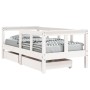 Giroletto Bambini con Cassetti Bianco 70x140cm Massello di Pino