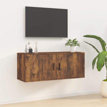 Mobile Porta TV a Parete rovere fumo 100x34,5x40 cm