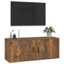 Mobile Porta TV a Parete rovere fumo 100x34,5x40 cm