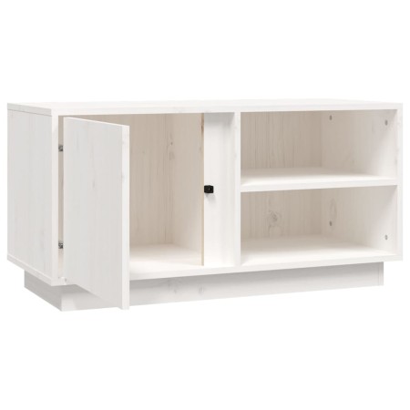 Mobile Porta TV Bianco 80x35x40,5 cm in Legno Massello di Pino