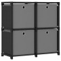 Mobile con 12 Scatole a Cubo Nero 69x30x72,5 cm in Tessuto