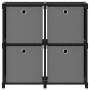 Mobile con 12 Scatole a Cubo Nero 69x30x72,5 cm in Tessuto