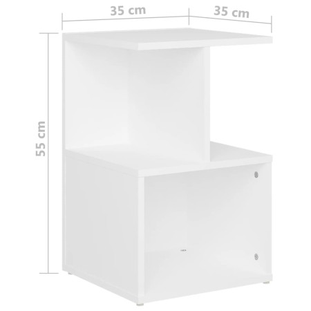 Comodini 2 pz Bianchi 35x35x55 cm in Legno Multistrato