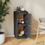 Credenza Grigia 31,5x34x75 cm in Legno Massello di Pino