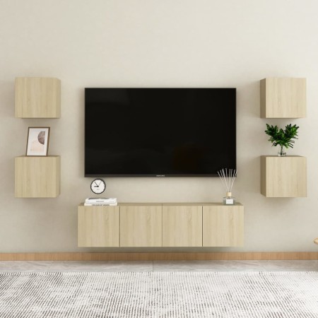 Mobile Porta TV a Parete Rovere Sonoma 30,5x30x30 cm