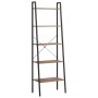 Scaffale Autoportante 5 Ripiani Marrone Scuro Nero 56x35x174 cm