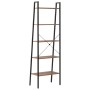 Scaffale Autoportante 5 Ripiani Marrone Scuro Nero 56x35x174 cm