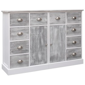 Credenza con 10 Cassetti Grigia 113x30x79 cm in Legno