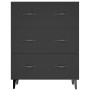 Credenza Nera 69,5x34x90 cm in Legno Multistrato