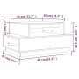 Tavolino da Salotto Bianco 80x55x40,5 cm Legno Massello di Pino