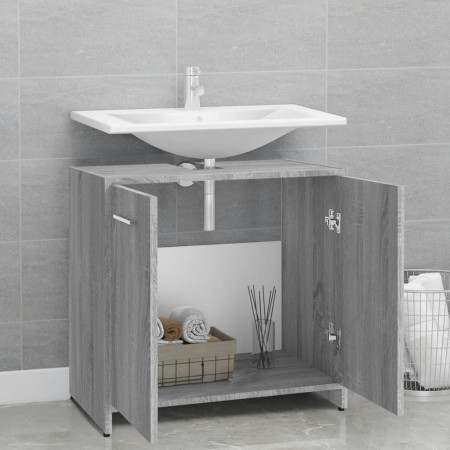 Armadietto Bagno Grigio Sonoma 60x33x60 cm in Legno Multistrato