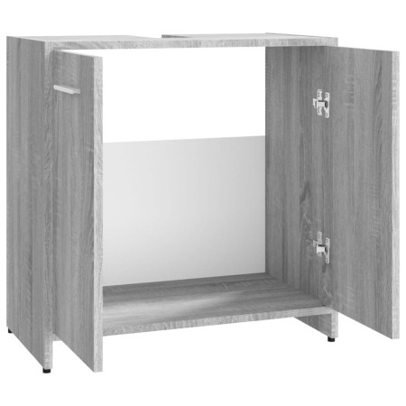 Armadietto Bagno Grigio Sonoma 60x33x60 cm in Legno Multistrato