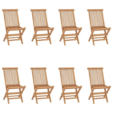 Sedie da Giardino Pieghevoli 8 pz in Legno Massello di Teak