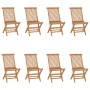 Sedie da Giardino Pieghevoli 8 pz in Legno Massello di Teak