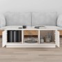 Tavolino da Salotto Bianco 100x50x35 cm Legno Massello di Pino