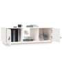 Tavolino da Salotto Bianco 100x50x35 cm Legno Massello di Pino