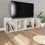 Libreria/Mobile TV Bianco Lucido 36x30x143 cm Legno Multistrato