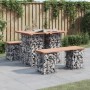 Panca da Giardino Design Gabbione 100x70x72 cm Massello Douglas