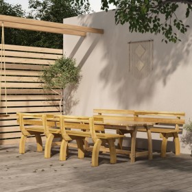 Set da Pranzo da Giardino 4 pz in Legno di Pino Impregnato